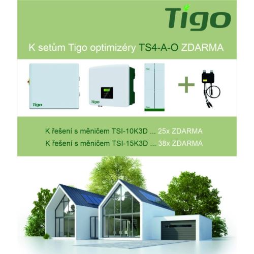 Set Tigo s měničem TSI-15K3D + 12,4 kWh baterie + EI Link rozvaděč + 38ks optimizerů TS4-A-O ZDARMA